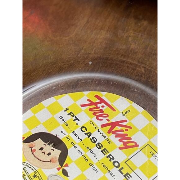 Vintage Fire-King (H-405) Ovenware 1pt. Casserole Dish, Knob Cover (1960s)-NEW - Picture 6 of 9